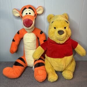 The Disney Store Plush Winnie The Pooh 12” And Tigger 14”